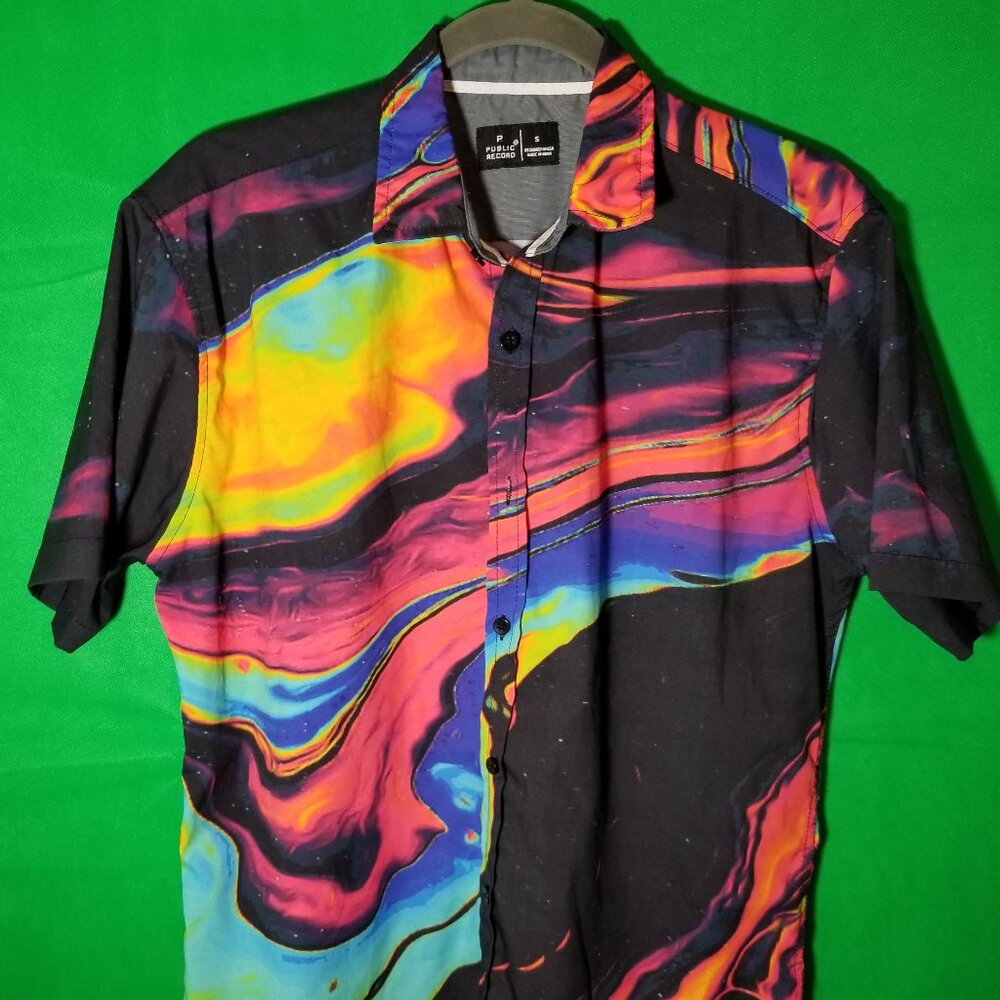Public Record Mens Small Heatmap Trippy Festival Rave EDC King of the Jungle